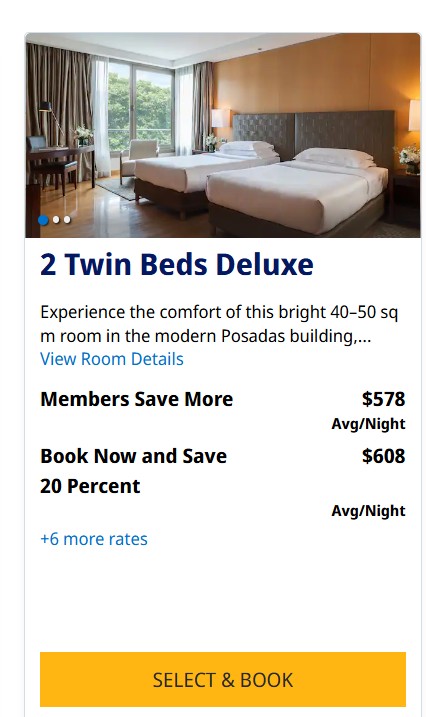 Hyatt rack rate example